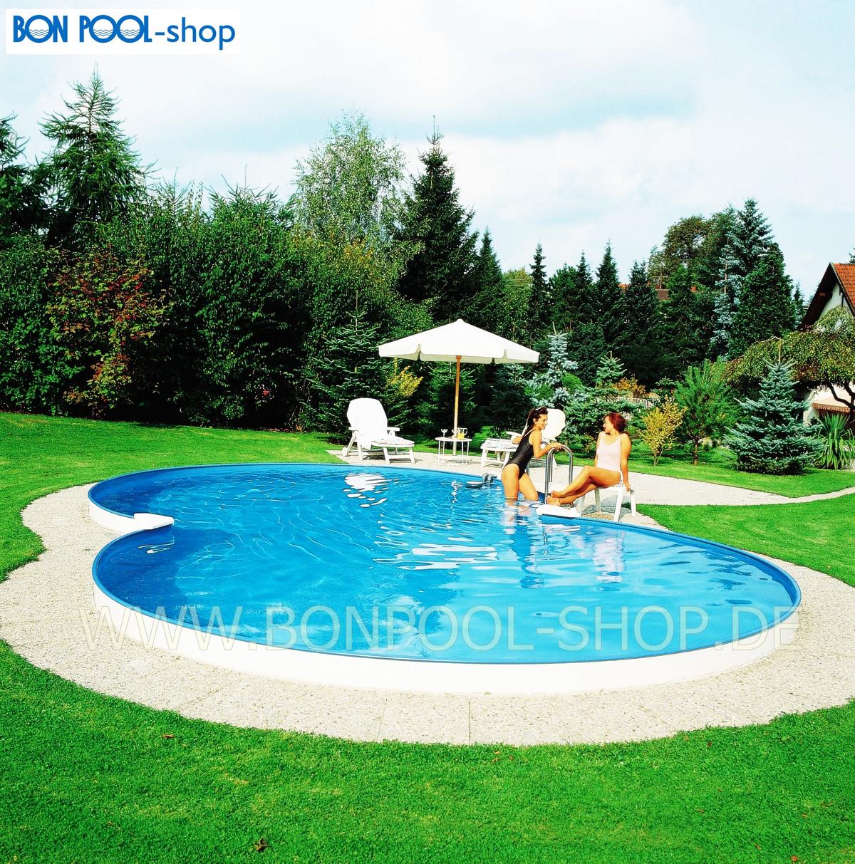Achtformpool Set Länge 725 Breite 460 T150 BON POOL