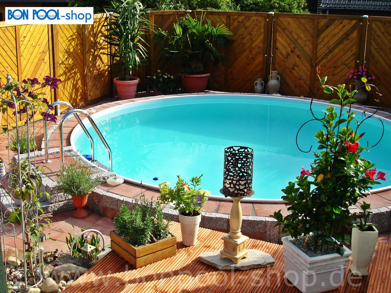 rundpool stahlwandbecken tiefe 120 o 400 set bonpool