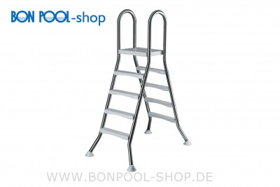 BON POOL Hochbeckenleiter 1,20m Edelstahl 2*4 Stufen 