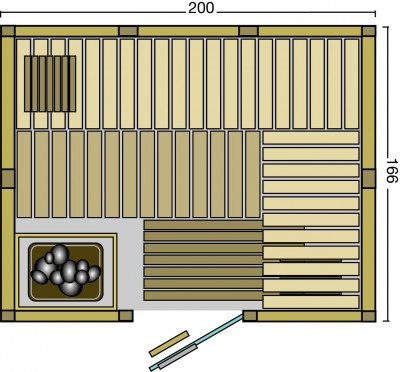 BON POOL Indigo Sauna-Set Fronteinstieg