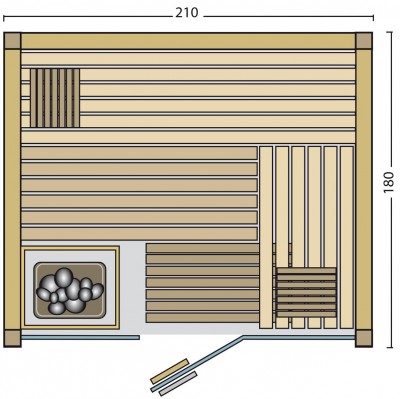 BON POOL Fortuna Sauna-Set Fronteinstieg