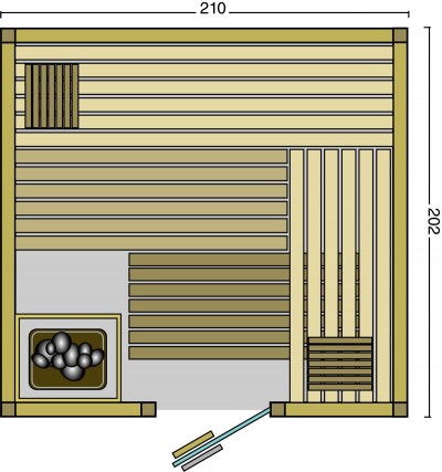 BON POOL Aurora Sauna-Set Fronteinstieg