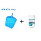 BON POOL Oberflächenkescher + Chlorilong 1kg