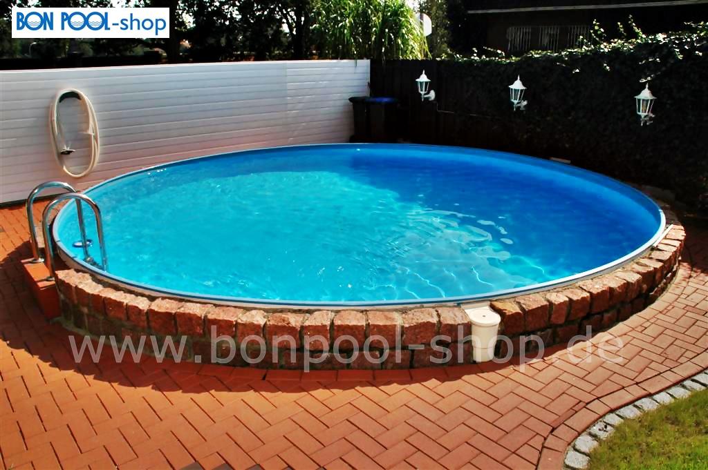 Rundbecken Set Ø 500 Tiefe 150 Stahlwand BON POOL